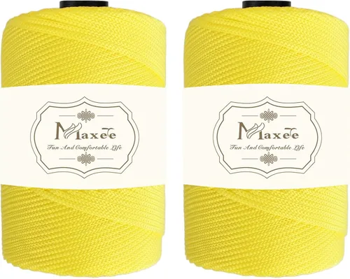 Vista 25 de Cordón de macramé de poliéster de alta calidad de 0.118 in × 218 yardas, 0.118 in, 100% polipropileno, ideal para ganchillo, ganchos de pared