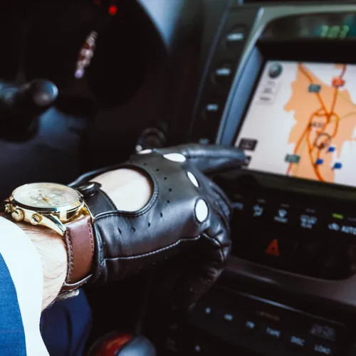Vista 4 de Guantes de cuero de piel de cordero para conducir de Harssidanzar para hombres GM026