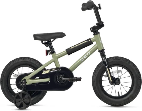 Vista 5 de cubsala Bicicleta para niños de 12, 14, 16, 18 pulgadas, estilo BMX, con ruedas de entrenamiento, freno para niños de 2 a 10 años, varios