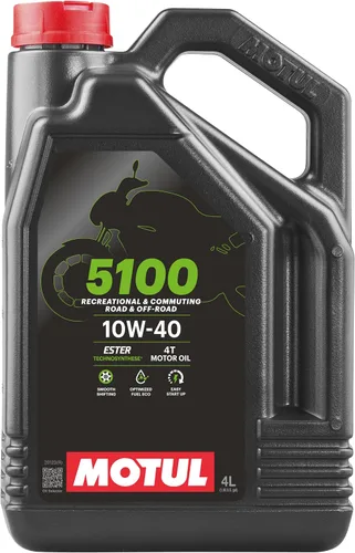 Vista 5 de Motul Aceite para motocicleta 5100 4T 10W-30 Technosynthese Ester semisintético - API SP JASO MA2 Wet Clutch Safe - 4 tiempos Street Dirt Bike ATV