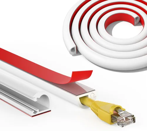 Vista 14 de UOMTFAI Cubierta de cable de pared de 39 pulgadas, cubierta de cable autoadhesivo para cables, cubierta de cable flexible para gestión de cables