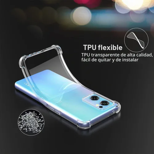 Vista 5 de USTIYA Caso para Reno 7 5G Clear TPU cuatro esquinas cubierta protectora transparente suave funda
