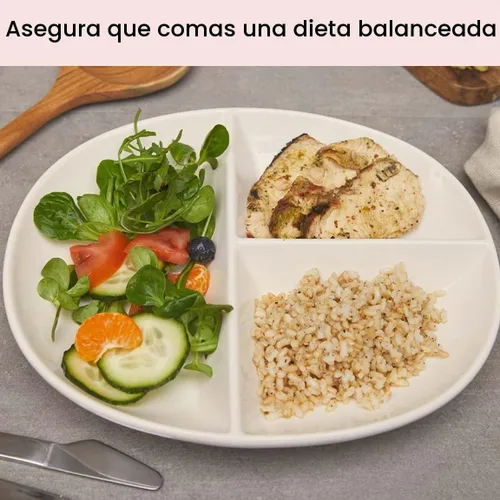 Vista 2 de Uba Placa de control de porciones (PORCELANA) para adultos para una dieta saludable