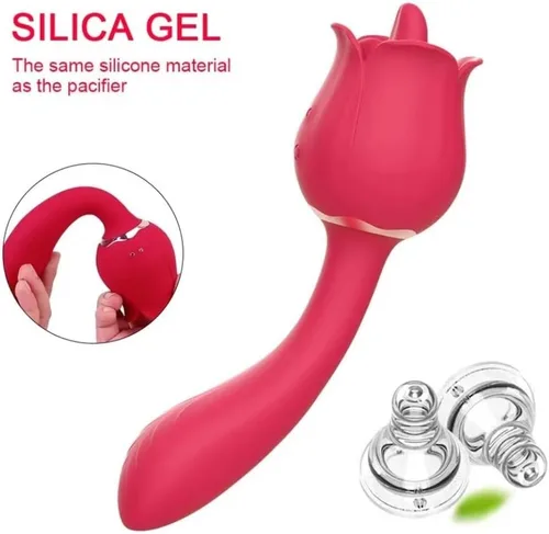 Vista 4 de Vibrador de juguete rosa para mujeres, lamer el clítoris, vibradores de punto G para mujeres, consolador de pezón de clítoris, estimulador