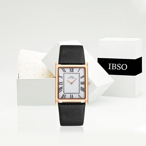 Vista 8 de IBSO Men Watches 7MM Ultra-Thin Rectangle Dial Watch Classic Quartz Wristwatch