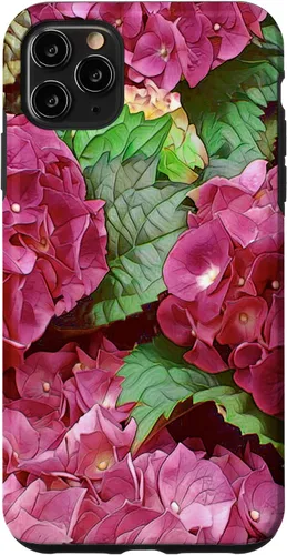 Vista 4 de iPhone 12 mini Rosa Hortensia Flor Estética