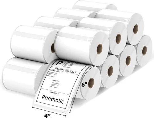 Vista 10 de 24 rollos de etiquetas térmicas compatibles con Dymo 30252