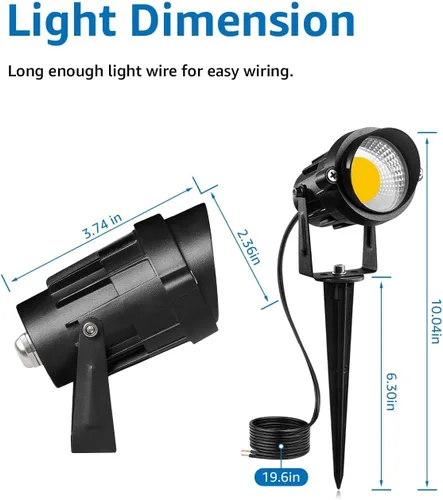 Vista 4 de SUNVIE Luces LED de paisaje de bajo voltaje de 12 W con conectores, para exteriores, 12 V, blanco súper cálido (900 LM), impermeables, luces