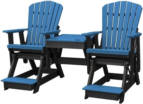 Vista 8 de American Furniture Classics Balcón Altura Mesa Doble Planeador, Aruba y Negro