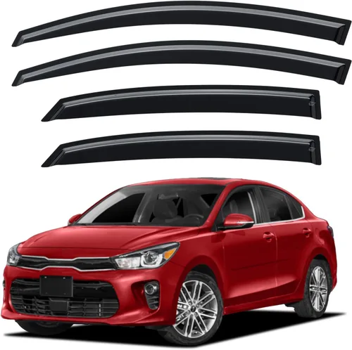 Vista 41 de YQAUTEC - Viseras para ventana, protectores contra la lluvia, compatibles con Subaru WRX 2015-2021, deflectores de viento para ventanas, viseras