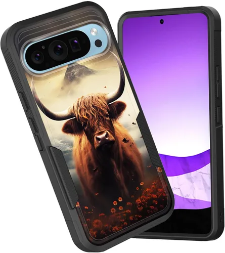 Vista 10 de Funda para Pixel 6A, funda híbrida de doble capa resistente a prueba de golpes de policarbonato duro de silicona suave TPU para Google Pixel 6A