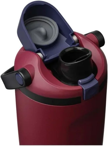 Vista 5 de Owala FreeSip Sway - Vaso aislado de acero inoxidable con pajilla, color bahía de borgoña, 30 onzas