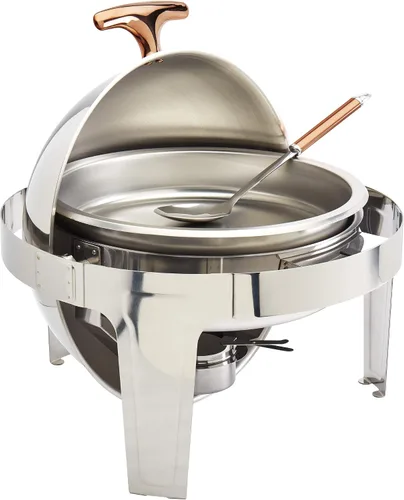 Vista 11 de Denmark Tools for Cooks Celebrations Cookware Collection - Juego de 8 platos redondos de acero inoxidable de 4 cuartos de galón con tapa de vidrio