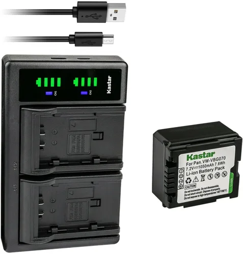 Vista 8 de Kastar VW-VBG070 LTD2 Cargador de batería USB de repuesto para Panasonic HDC-HS20, HDC-HS20K, HDC-HS100, HDC-HS100GK, HDC-HS200, HDC-HS250