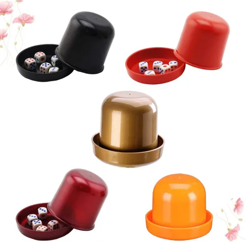 Vista 5 de NUOBESTY Juego de dados para juegos profesionales de dados para mentirosos Farkle Bar Ktv anti trampas caja de dados con 5 dados (color)