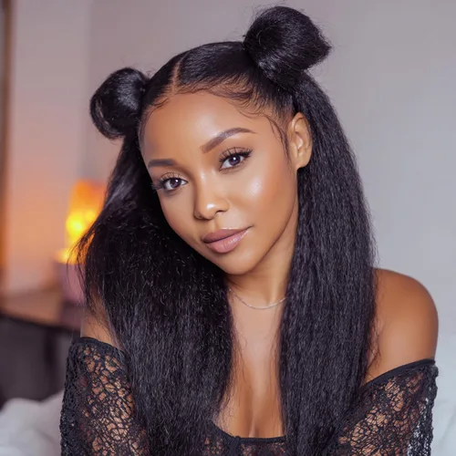 Vista 20 de Peluca negra Kinkycurly con borde 4C, cabello humano 4x4 HD encaje afro rizado cierre peluca para mujeres negras encaje precortado sin pegamento