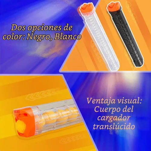 Vista 3 de BOROLA 4 clips de recarga de 12 rondas compatibles con NERF Rival