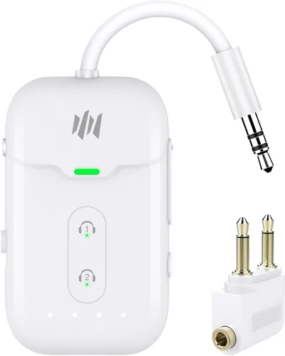 Vista 10 de Adaptador transmisor Bluetooth 5.4 de alta calidad, compatible con 2 AirPods/auriculares 2 en 1 transmisor Bluetooth receptor con aptX baja
