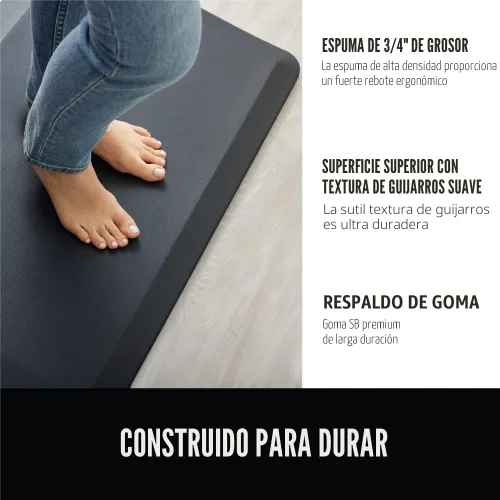 Vista 2 de Gorilla Grip - Tapete antifatiga acolchado para cocina, escritorio, ergonómico, superficie rugosa resistente a los rayones y al agua, para comodidad