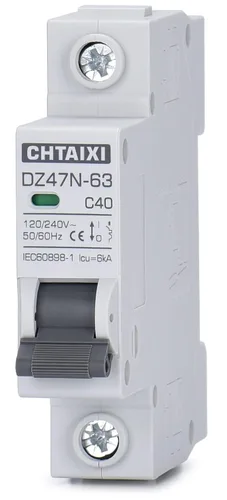 Vista 11 de Interruptor de Circuito en Miniatura AC, Interruptor de Circuito de 6 Amperios 120V/240V de 1 Polo Montaje en Riel DIN, Interruptor de Desconexión