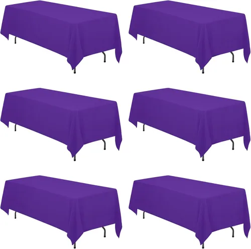 Vista 169 de BRILLMAX - Manteles para mesa rectangular de 6 pies, tela de lino de poliéster, lavable, para boda, recepción, banquete, fiesta de cumpleaños, 60 x