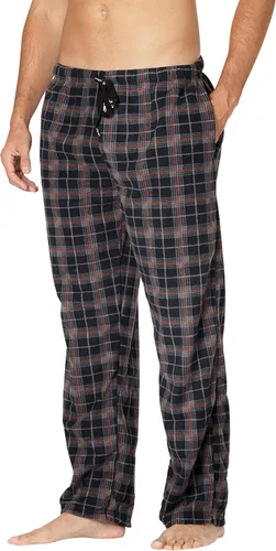 Vista 4 de INTIMO Pantalón de descanso a cuadros de microfibra para hombre