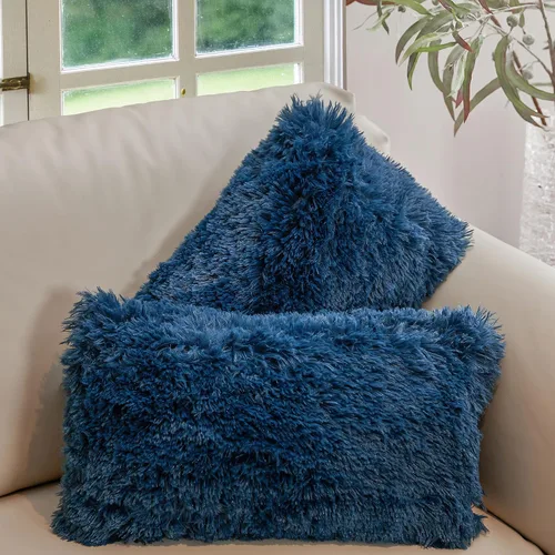 Vista 9 de Cheer Collection Almohadas Decorativas para Sofá y Cama, Almohadas Decorativas Suaves de Pelo Largo con Rellenos Incluidos, Acogedoras Almohadas