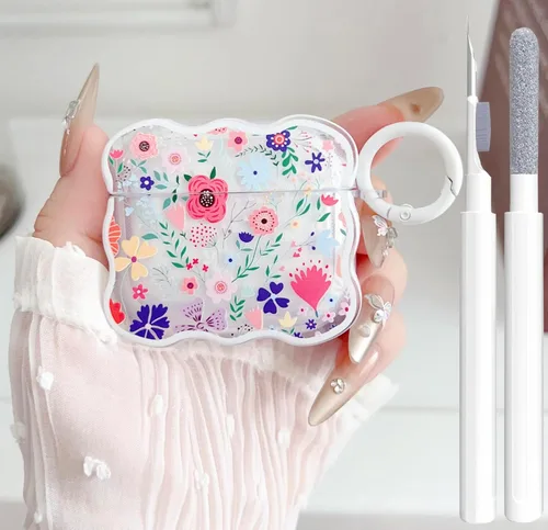 Vista 14 de Linda funda transparente para AirPods de 3ª generación, color verde, diseño de lazo femenino, TPU suave, a prueba de golpes, Kawaii Airpods