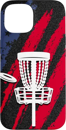 Vista 6 de iPhone 16 Disc golf american flag USA disc golfer dad Case