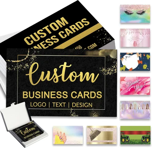 Vista 16 de Tarjetas de visita personalizadas con tu logotipo, tarjeta impresa personalizada para fotos de pequeñas empresas, frente y trasera, impermeable