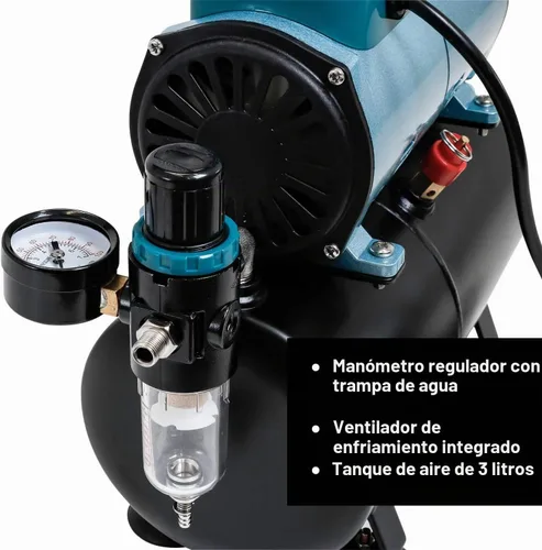 Vista 3 de Master Airbrush Kit compresor de cepillo de aire modelo TC-40T - Cool