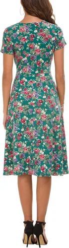 Vista 6 de Urban CoCo Vestido de manga corta, acampanado con estampado floral para mujer