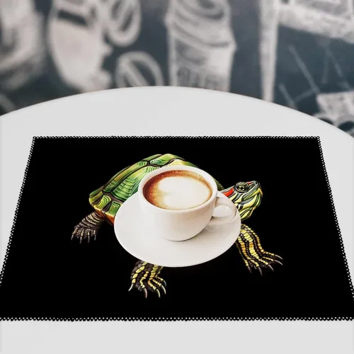 Vista 7 de Red Eared Slider Turtle Placemats Set of 6 Resistant Table Mats Washable Place Mats for Dinner Party Table Decoration
