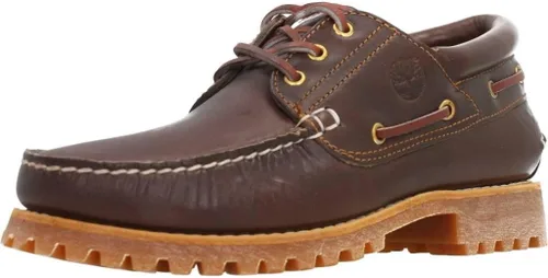 Vista 9 de Timberland Men's Authentic 3-Eye Lug Handsewn Boat Shoes Marrón