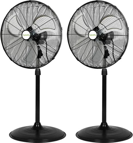 Vista 11 de hykolity Ventilador oscilante de pedestal de alta velocidad de 18 pulgadas con 3 velocidades, ventilador de metal resistente de 3850 CFM con aspas