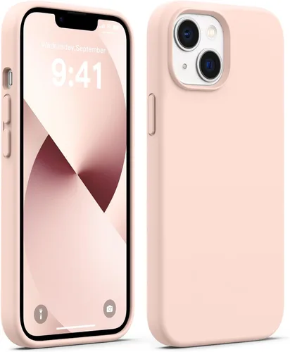 Vista 13 de AOTESIER Funda compatible con iPhone 13, [Serie Slim de silicona] Funda protectora de cuerpo completo a prueba de golpes con forro de microfibra