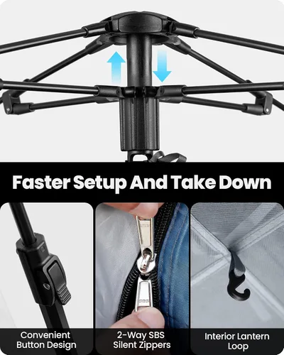 Vista 6 de OutdoorMaster Tiendas de campaña para 4/6 personas con tecnología de refugio opaco, fácil instalación en 60 segundos, tienda desplegable resistente