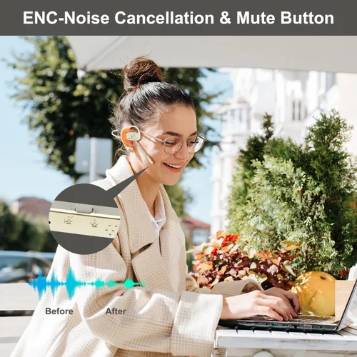 Vista 4 de Auriculares Bluetooth, auriculares inalámbricos Bluetooth V5.4 con micrófono de cancelación de ruido, 12 horas de reproducción, controlador