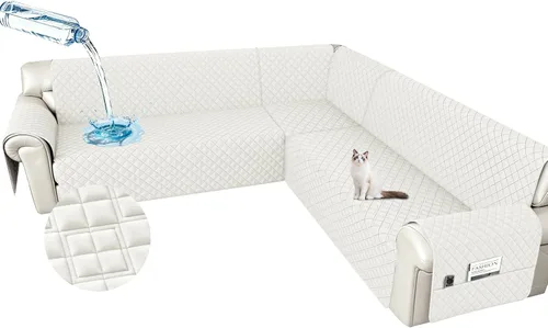 Vista 33 de Arfntevss Fundas impermeables para sofá modular en forma de L, lavable, de terciopelo, para sofá seccional, antideslizante, fundas de esquina