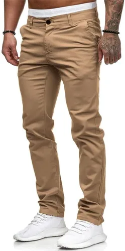 Vista 2 de HUNGSON Mens Chinos Slim Fit Stretch Flat-Front Skinny Dress Pants