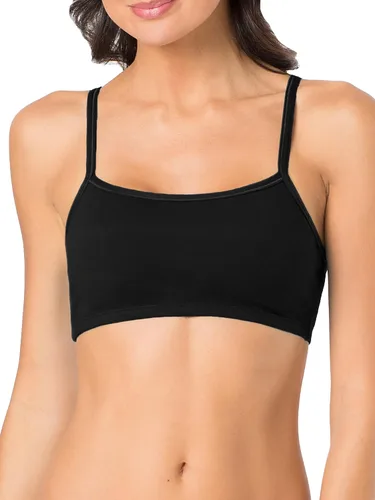 Vista 6 de Fruit of the Loom - Brasier deportivo de algodón con tirantes delgados, en colores modernos, sin broches para mujer, paquete de 3