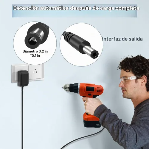 Vista 7 de Cargador de taladro de 12 V para taladro inalámbrico Black Decker GCO1200 Power Cord AC Adapter Replacement Fit for Black & Decker BD GCO1200
