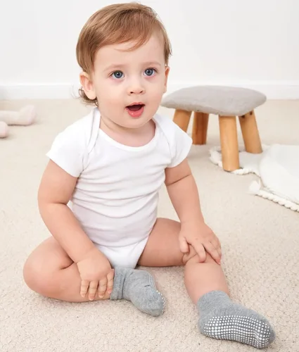 Vista 8 de Zaples Calcetines de tobillo antideslizantes con agarre antideslizante para niños y niñas, corte bajo para bebés y niños pequeños