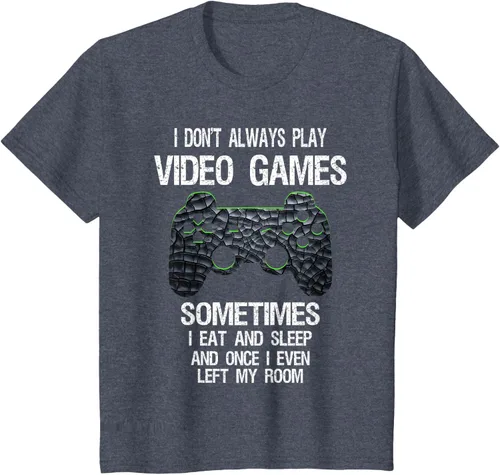 Vista 72 de Funny Gamer Video Games - Camiseta para niños y adolescentes, ajuste clásico, color negro, mezcla de algodón, Negro