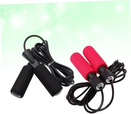 Vista 7 de 2 cuerdas de saltar con rodamientos de bolas con asas ergonómicas antideslizantes, cable de PVC para resistencia a los arañazos y flexibilidad