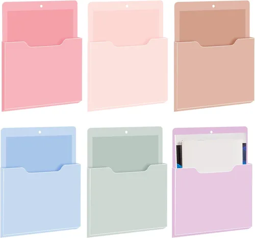 Vista 20 de Fuutreo Organizador magnético de archivos de pared, 6 unidades, soporte magnético para archivos de pared, frigorífico, revistas, papel para cartas