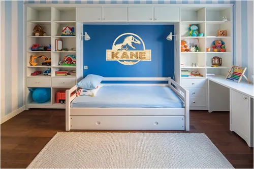 Vista 2 de Dino Sign - Jurassic Name Sign for Kid's Room - Door Sign (12" (12"x 8 3/4" T) Inches)