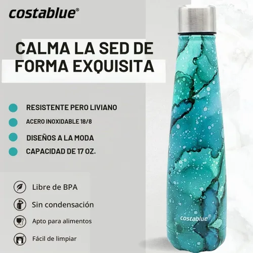 Vista 5 de Botella de agua aislada – Botellas de agua recargables de acero inoxidable para adultos, vaso reutilizable de viaje con tapa a prueba de fugas