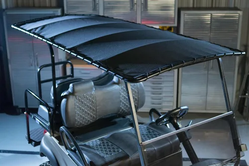 Vista 2 de RedDot Topsail de lona para carrito de golf Compatible con Club Car Precedent/Tempo/Onward Techo de estilo Bimini de 84 pulgadas Fácil