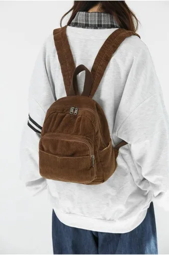 Vista 6 de Mochila pequeña para mujer, accesorios de grunge, mochila para mujer, mini mochila de viaje, Marrón, Retro